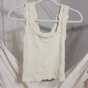 Free People Elegant Cream Textured Women's Top